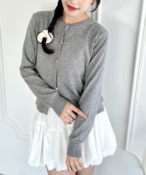 Loueme(ルエム)の「【6色展開】ゴールドボタンカーディガン(カーディガン/ボレロ・レディース・ピンク/レッド/ブラウン/グレー/ブラック/アイボリー・FREE)」の18枚目の写真