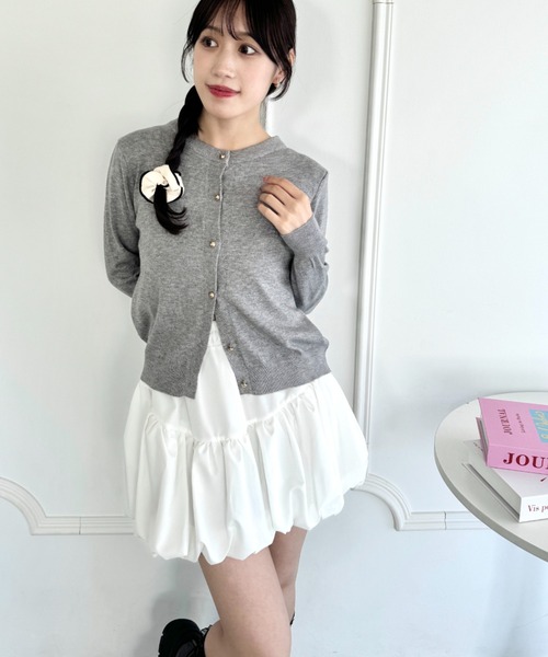 Loueme(ルエム)の「【6色展開】ゴールドボタンカーディガン(カーディガン/ボレロ・レディース・ピンク/レッド/ブラウン/グレー/ブラック/アイボリー・FREE)」の20枚目の写真