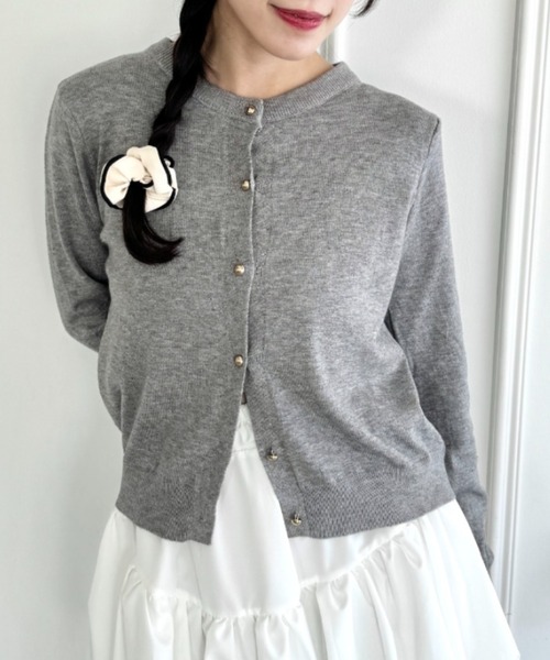 Loueme(ルエム)の「【6色展開】ゴールドボタンカーディガン(カーディガン/ボレロ・レディース・ピンク/レッド/ブラウン/グレー/ブラック/アイボリー・FREE)」の17枚目の写真