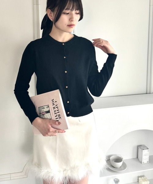Loueme(ルエム)の「【6色展開】ゴールドボタンカーディガン(カーディガン/ボレロ・レディース・ピンク/レッド/ブラウン/グレー/ブラック/アイボリー・FREE)」の13枚目の写真