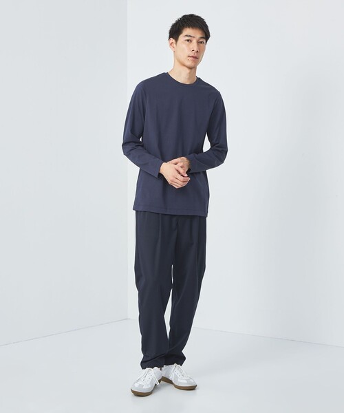 green label relaxing（グリーンレーベルリラクシング）の「スパニッシュピマ ミックス クルーネック Tシャツ（Tシャツ/カットソー・メンズ・ブラック/グレー/ネイビー/ホワイト・XL/L/XXL/M/S）」の5枚目の写真
