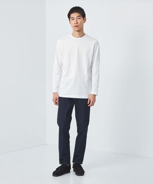 green label relaxing（グリーンレーベルリラクシング）の「スパニッシュピマ ミックス クルーネック Tシャツ（Tシャツ/カットソー・メンズ・ブラック/グレー/ネイビー/ホワイト・XL/L/XXL/M/S）」の6枚目の写真