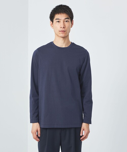 green label relaxing（グリーンレーベルリラクシング）の「スパニッシュピマ ミックス クルーネック Tシャツ（Tシャツ/カットソー・メンズ・ブラック/グレー/ネイビー/ホワイト・XL/L/XXL/M/S）」の12枚目の写真