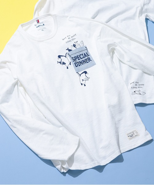 Blue Standard （ブルースタンダード）の「【BLUE STANDARD/ブルースタンダード】スラブ天竺 胸ポケット付きアニマルプリントロンT（Tシャツ/カットソー・メンズ・その他1/その他2/その他3/その他4/その他・LARGE/MEDIUM/X-LARGE）」の4枚目の写真