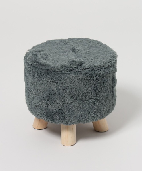 LAKOLE（ラコレ）の「ファブリックスツール[ファー] / 147903（インテリア雑貨・レディース・ブラウン/アイボリー/グレー・FREE）」の4枚目の写真