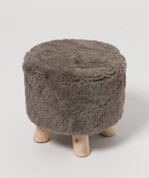 LAKOLE（ラコレ）の「ファブリックスツール[ファー] / 147903（インテリア雑貨・レディース・ブラウン/アイボリー/グレー・FREE）」の5枚目の写真