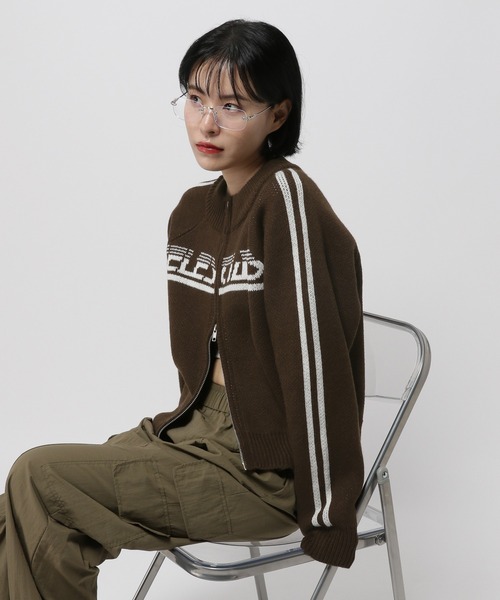 3.3 Field Trip （3.3フィールドトリップ）の「3.3 Field Trip／ロゴラインニットZIP（カーディガン/ボレロ・レディース・ネイビー/ブラウン/ブラック・FREE）」の15枚目の写真