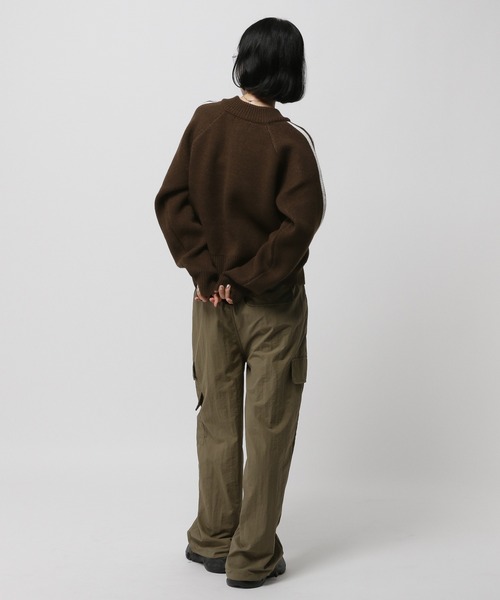 3.3 Field Trip （3.3フィールドトリップ）の「3.3 Field Trip／ロゴラインニットZIP（カーディガン/ボレロ・レディース・ネイビー/ブラウン/ブラック・FREE）」の10枚目の写真