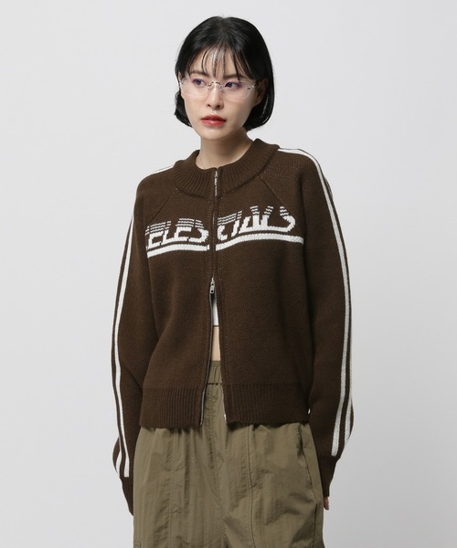 3.3 Field Trip （3.3フィールドトリップ）の「3.3 Field Trip／ロゴラインニットZIP（カーディガン/ボレロ・レディース・ネイビー/ブラウン/ブラック・FREE）」の12枚目の写真