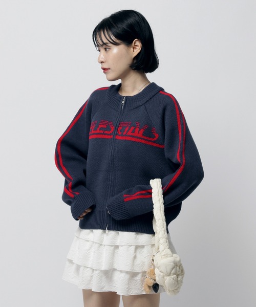 3.3 Field Trip （3.3フィールドトリップ）の「3.3 Field Trip／ロゴラインニットZIP（カーディガン/ボレロ・レディース・ネイビー/ブラウン/ブラック・FREE）」の20枚目の写真