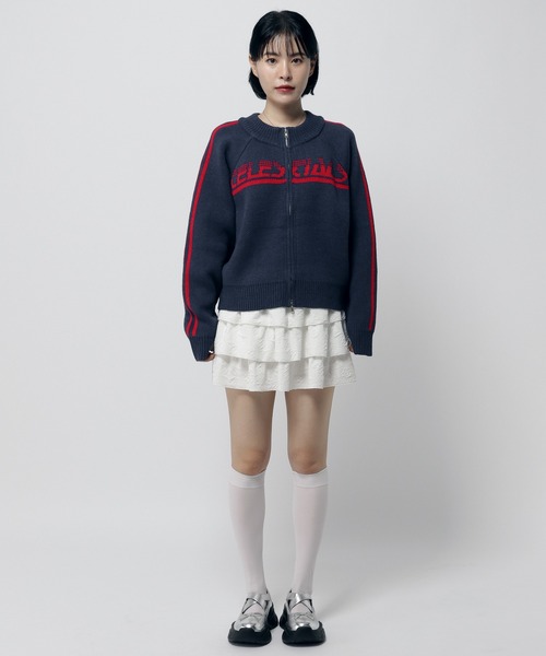 3.3 Field Trip （3.3フィールドトリップ）の「3.3 Field Trip／ロゴラインニットZIP（カーディガン/ボレロ・レディース・ネイビー/ブラウン/ブラック・FREE）」の22枚目の写真