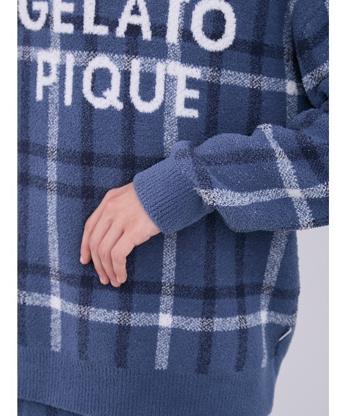 gelato pique（ジェラートピケ）の「【ONLINE限定】【HOMME】チェック柄プルオーバー&ロングパンツセット（ルームウェア/パジャマ・メンズ・ネイビー・LARGE/MEDIUM）」の9枚目の写真