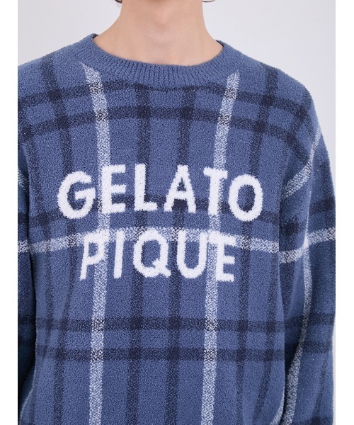 gelato pique（ジェラートピケ）の「【ONLINE限定】【HOMME】チェック柄プルオーバー&ロングパンツセット（ルームウェア/パジャマ・メンズ・ネイビー・LARGE/MEDIUM）」の12枚目の写真
