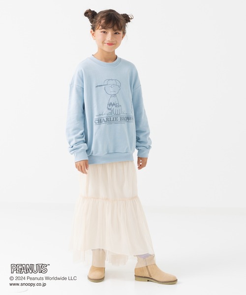 PEANUTS（ピーナッツ）の「75周年限定 PEANUTS / ピーナッツ スヌーピー トレーナー（スウェット・キッズ・モカ/ネイビー/クリーム/サックスブルー・100cm/110cm/120cm/130cm/140cm/150cm/160cm）」の15枚目の写真