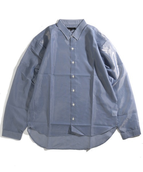 【セール】【neos】ルーズシルエット シャイニー ストライプ バルーン ロングスリーブ シャツ（シャツ/ブラウス）｜neos（ネオス）