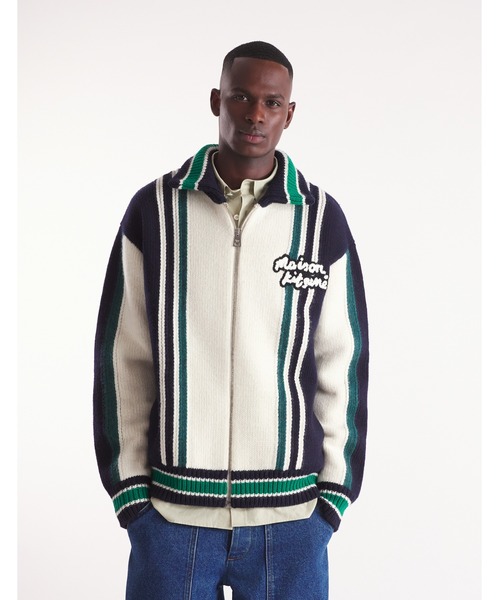 【新品タグ付】ニット カレッジ ブルゾン キツネ Maison Kitsune（メゾンキツネ）の「KNITTED COLLEGE BLOUSON（その他