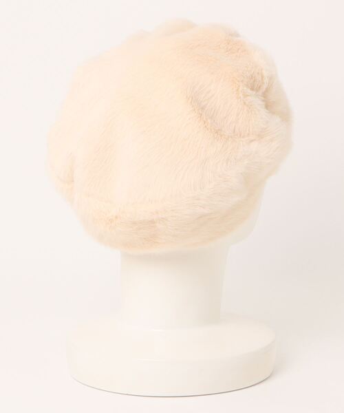 axes femme（アクシーズファム）の「リボンブローチ付ファーベレー（ハンチング/ベレー帽・レディース・ブラック/ピンク/キナリ・FREE）」の4枚目の写真