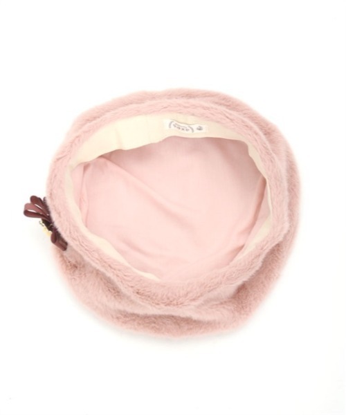 axes femme（アクシーズファム）の「リボンブローチ付ファーベレー（ハンチング/ベレー帽・レディース・ブラック/ピンク/キナリ・FREE）」の14枚目の写真