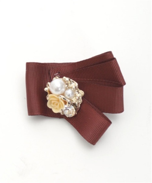 axes femme（アクシーズファム）の「リボンブローチ付ファーベレー（ハンチング/ベレー帽・レディース・ブラック/ピンク/キナリ・FREE）」の15枚目の写真