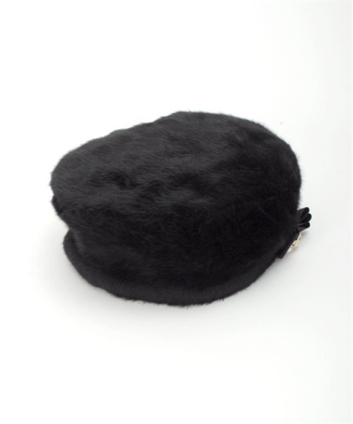 axes femme（アクシーズファム）の「リボンブローチ付ファーベレー（ハンチング/ベレー帽・レディース・ブラック/ピンク/キナリ・FREE）」の17枚目の写真