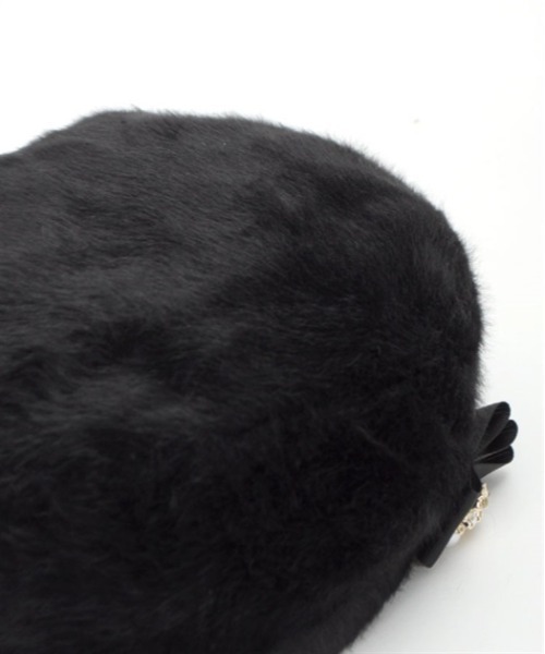 axes femme（アクシーズファム）の「リボンブローチ付ファーベレー（ハンチング/ベレー帽・レディース・ブラック/ピンク/キナリ・FREE）」の19枚目の写真