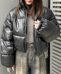 INGNI | フェイクレザークロップド丈エコダウン(ダウンジャケット/コート)