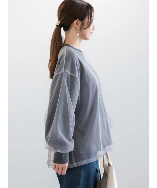 Te chichi（テチチ）の「【貴島明日香コラボ】オーバーチュールラッフルスウェット（Tシャツ/カットソー・レディース・オフホワイト/チャコールグレー/グレー・F）」の20枚目の写真