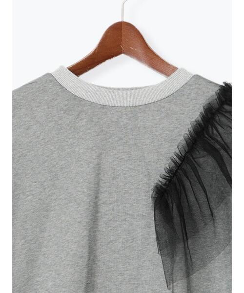 Te chichi（テチチ）の「【貴島明日香コラボ】オーバーチュールラッフルスウェット（Tシャツ/カットソー・レディース・オフホワイト/チャコールグレー/グレー・F）」の9枚目の写真