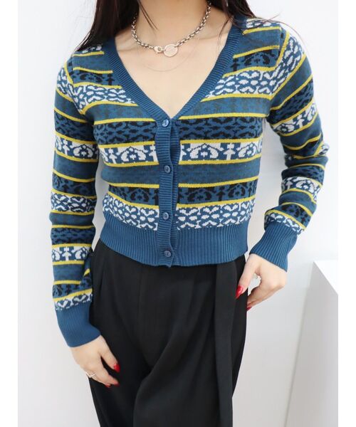 【セール】オリジナルジャガードショートニットカーディガン（カーディガン/ボレロ）｜EVRIS（エヴリス）