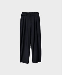 【ATTACHMENT / アタッチメント】別注 STRETCH WASHABLE WOOL BELTED WIDE TAPERED PANTS