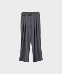 【ATTACHMENT / アタッチメント】別注 STRETCH WASHABLE WOOL BELTED WIDE TAPERED PANTS