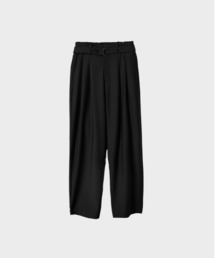 【ATTACHMENT / アタッチメント】別注 STRETCH WASHABLE WOOL BELTED WIDE TAPERED PANTS