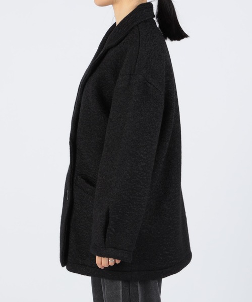 CECIL McBEE（セシルマクビー）の「ウールリングニットダブルジャケットコート（チェスターコート・レディース・グレー/ブラック/アイボリー・LARGE/MEDIUM）」の14枚目の写真