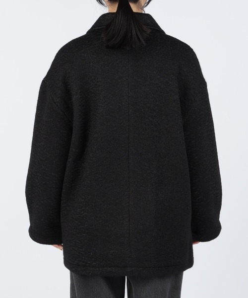 CECIL McBEE（セシルマクビー）の「ウールリングニットダブルジャケットコート（チェスターコート・レディース・グレー/ブラック/アイボリー・LARGE/MEDIUM）」の6枚目の写真