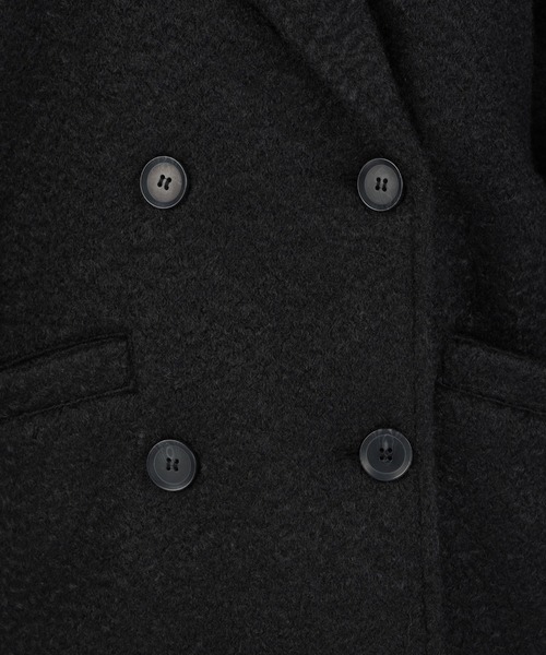 CECIL McBEE（セシルマクビー）の「ウールリングニットダブルジャケットコート（チェスターコート・レディース・グレー/ブラック/アイボリー・LARGE/MEDIUM）」の7枚目の写真