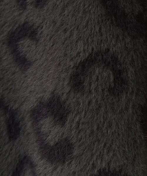 Editt by YECCA VECCA(エディットバイイェッカヴェッカ)の「レオパードジャガードフェザーカーディガン(カーディガン/ボレロ・レディース・キャメル/チャコールグレー・FREE)」の7枚目の写真