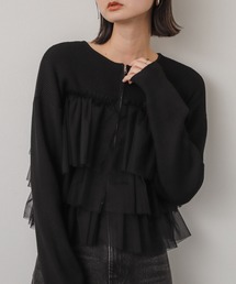 SENSE OF PLACE by URBAN RESEARCH | 『洗濯可』ダブルジップフリルニットカーディガン(ニット/セーター)