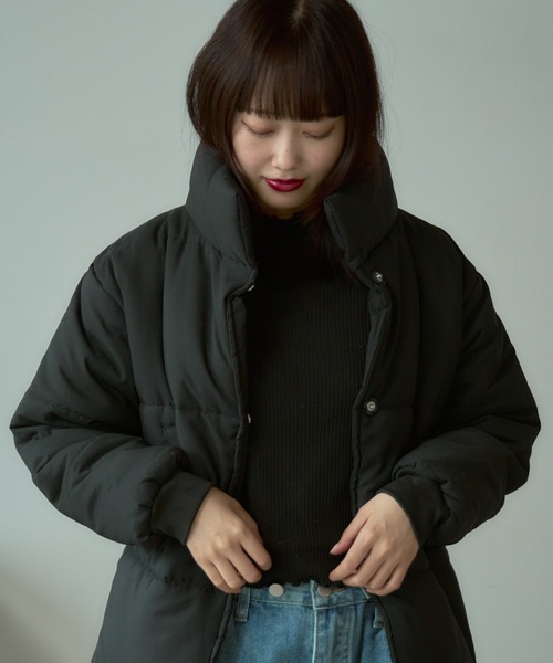 AO2（アオズ）の「puffer jacket / スタンドカラー ダウンジャケット（ダウンジャケット/コート・レディース・ブラック・FREE）」の14枚目の写真