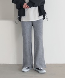 ラメ入りリブフレアパンツ