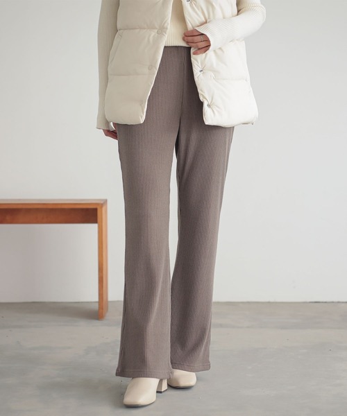 n'OrLABEL（ノアールレーベル）の「『ラメ入りリブフレアパンツ』（その他パンツ・レディース・ブラック/ブラウン/杢グレー・2/1）」の8枚目の写真