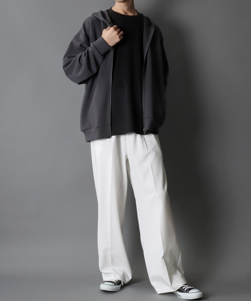 ダンガリーシャツ風パーカー セール】Cardboard Knit Sweat Full Zip Hoodie/別注 ダンボール