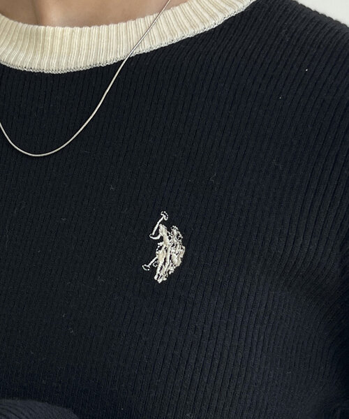 CPCM(シーピーシーエム)の「【U.S. POLO ASSN.】ウォッシャブルリブニット(ニット/セーター・レディース・アイボリー/ホワイト/ブラック/グリーン/ネイビー・FREE)」の22枚目の写真