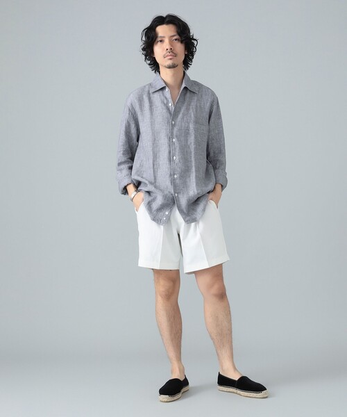 ORIAN（オリアン）の「【別注】ORIAN / リネンコットン ワンピースカラー シャツ（シャツ/ブラウス・メンズ・グレー/ブラック/ホワイト・XS/L/S/M）」の6枚目の写真