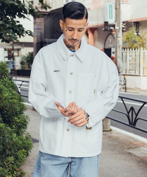 Subciety（サブサエティ）の「Utility shirt jacket（ミリタリージャケット・メンズ・ホワイト/カーキ/ブラック・X-LARGE/LARGE/MEDIUM/SMALL）」の19枚目の写真