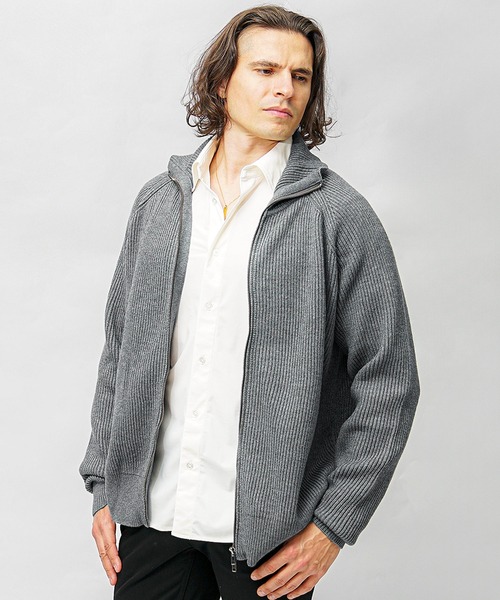 セール】【SOMEDIFF】ダブルジップドライバーズニット メンズ