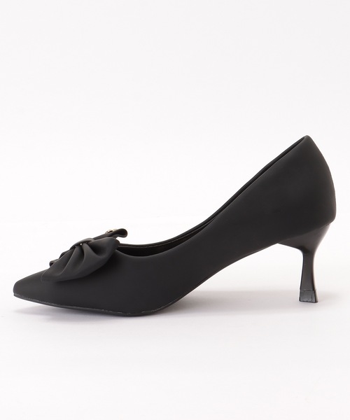 【美品】未使用に近い　BALLY 黒 ハイヒール 37　レザー　リボン 美品】未使用に近い BALLY 黒 ハイヒール 37 レザー リボンΩ