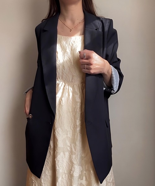 junoah（ジュノア）の「フラワー柄シアージャガードバックリボンワンピース（ワンピース・レディース・ブラック系その他/アイボリー/ブラック系その他2・LARGE/MEDIUM/X-LARGE）」の13枚目の写真