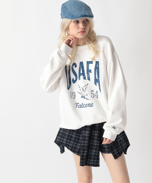 FOREVER 21（フォーエバー トゥエンティーワン）の「【2025SS】【DISCUS（ディスカス）】カレッジビッグ裏毛（スウェット・レディース・グレー/グリーン/ホワイト/チャコールグレー・FREE）」の2枚目の写真