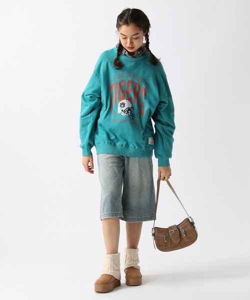 FOREVER 21（フォーエバー トゥエンティーワン）の「【2025SS】【DISCUS（ディスカス）】カレッジビッグ裏毛（スウェット・レディース・グレー/グリーン/ホワイト/チャコールグレー・FREE）」の6枚目の写真