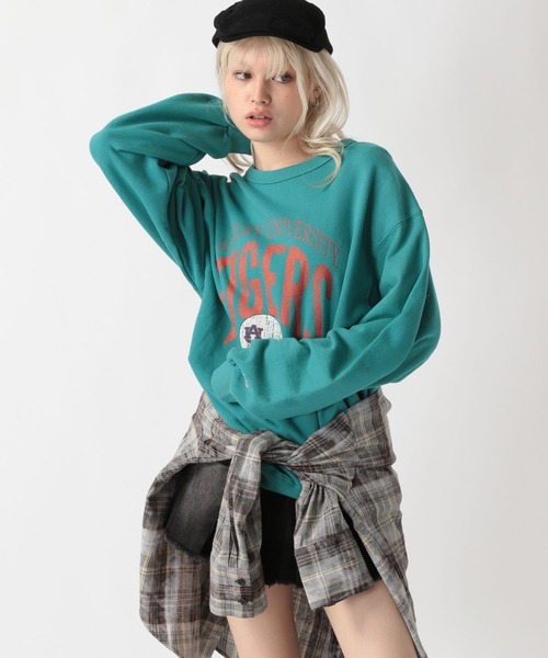 FOREVER 21（フォーエバー トゥエンティーワン）の「【2025SS】【DISCUS（ディスカス）】カレッジビッグ裏毛（スウェット・レディース・グレー/グリーン/ホワイト/チャコールグレー・FREE）」の10枚目の写真